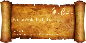 Hatschek Csilla névjegykártya